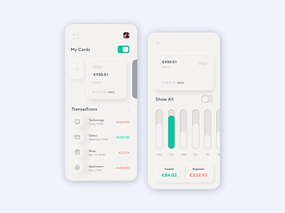 Simple Home Banking android app app design colors cool design digital gradient graphicdesign iphone minimal mobile shadow simple ui ui ux uidesign white