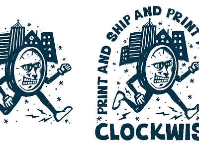 Clockwise branding character design editorial illustration folkart hand drawn hand lettering icon illustration logo texture typography vector