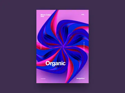 MoreColour 029. blue flower graphic design organic pattern pattern art pink poster poster a day poster art poster design posters