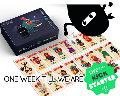 Of Knights and Ninjas launching on Kickstarter Feb 11th! card game design game illustration kickstarter knights medieval