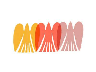 Birds birds hand hearts illustration