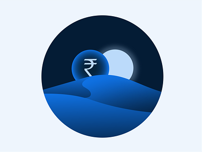 RippleNet Empty State Illustration 5 blockchain brand eclipse empty state icon illustration indian rupee money moon ripple ripplenet rupee sahara sand solar solar eclipse sun