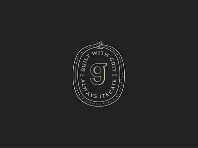 GRIT Ouroboros Badge badge black design system gold grit illustration iterate line ouroboros snake squircle stipple swag t shirt