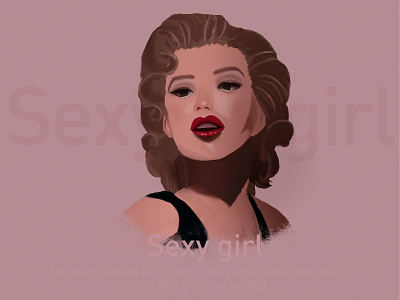 Sexy girl beautiful charming curly hair draw eye girl girl illustration hair illustration lip portrait portraits poster retro sexy 手绘