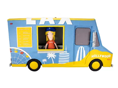 LA Themed Food Truck doll felt ferris wheel food truck foodtruck gallery1988 grill handmade la dodgers lacma lax los angeles palm tree stitched
