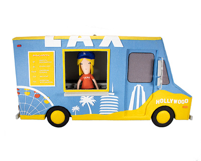 LA Themed Food Truck doll felt ferris wheel food truck foodtruck gallery1988 grill handmade la dodgers lacma lax los angeles palm tree stitched