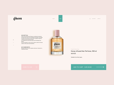 PRODUCT PAGE GISOU branding cosmetics design fashion fashion website ui ui design uxui web web design website