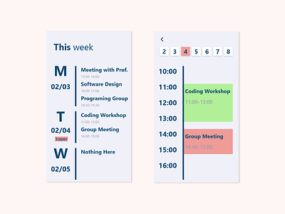 Daily UI #071 - Schedule dailyui dailyui071 schedule