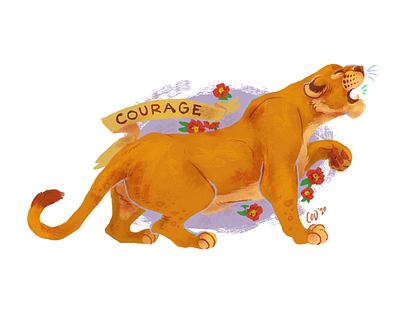 Courage animal design illustration lion lion logo lioness photoshop art stylized