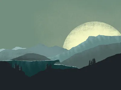 Sunrise art direction digital art illustration silhouettes