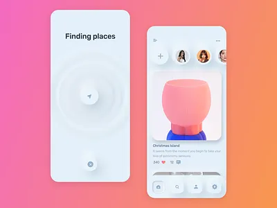 Skeumorphic social media app clean design figma minimal neuomorphism shadows sketch skeuomorph skeuomorphic skeuomorphism ui uikit userinterface ux web