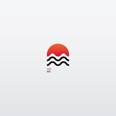 sunset. branding design flat icon illustration logo minimal minimalist logo modern logo vector