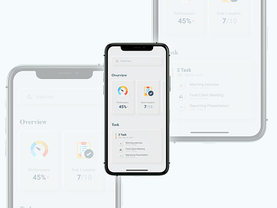 task list UI design - neomorphism UI clean app ui ios app design ios design mobile ui task app task list task management