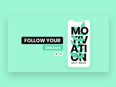 Motivation banner follow follower header infinity tool iphone logo mobile mockup modern design motivation quote socials title typography ui ui ux vintage website banner