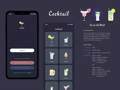 Cocktail App app cocktails design icon icons ios logo ui
