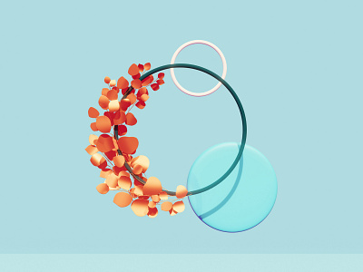 Circles and eucalyptus 3d 3d art blender3d circle concept design eucalyptus geometry illustration nature