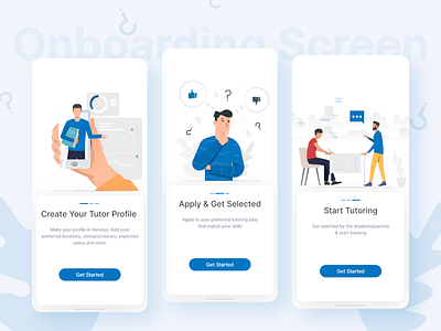 Onboarding Screen- App UI/UX Design app app ui branding clean design modern app design onboarding onboarding illustration onboarding screen onboarding ui screen teacher tutors tutors onboard typography