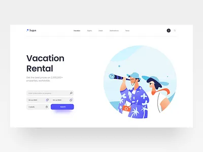 Vacation Rental - Sugus UI Kit Testing app design blog clean creative filter input landing page minimal product design search sugus sugus ui kit text box tranmautritam travel travel app traveling ui design ui kit web design