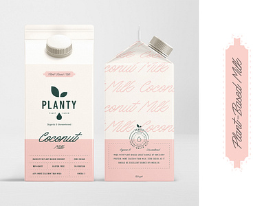 Branding for Planty Plant-Based brand identity branding coconut dairy dairy free emblem logo logotype milk minimal modern packaging packaging design plant plant based planty protein typogaphy