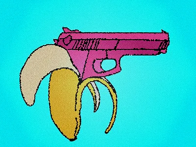 Banana Gun artistic hand drawn practice redesigned