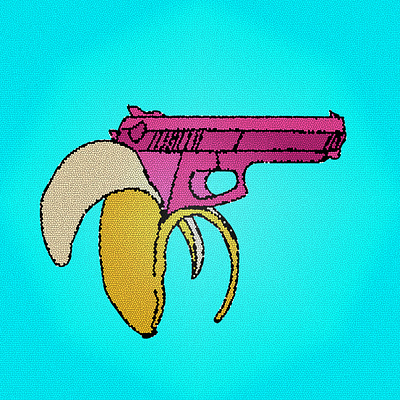 Banana Gun artistic hand drawn practice redesigned