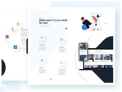 UX/UI: Real estate platform website design illustration ui vector web website
