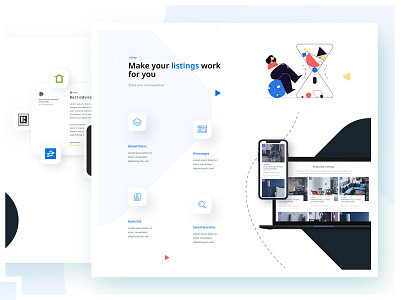 UX/UI: Real estate platform website design illustration ui vector web website