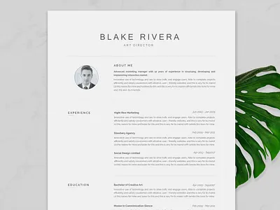 Resume Template / CV clean resume creative resume curriculum vitae cv template download free modern modern resume professional resume resume template template templatedesign