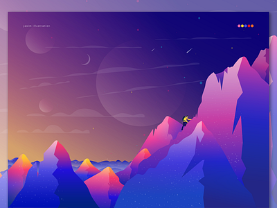Mountains and Iceman artwork atmosphere color illustration fiction gradient color home page illustration iceman illustration moon mountains nature illustration planet skyline ui illustration vector graphics wallpaper