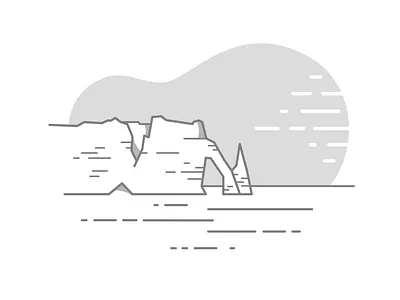 Etretat Cliffs cliffs digital etretat illustraion illustrator lines minimalism scenery vector vectorart vectordesign vectorillustration