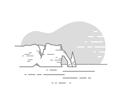 Etretat Cliffs cliffs digital etretat illustraion illustrator lines minimalism scenery vector vectorart vectordesign vectorillustration