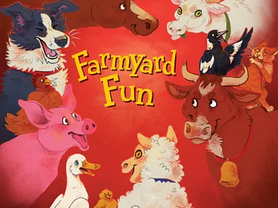 Farmyard Fun animal animal art audiobook bolinda audio bolinda audio childrens book childrens illustration cover art design illustration photoshop art