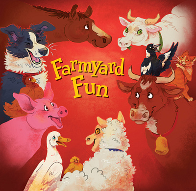 Farmyard Fun animal animal art audiobook bolinda audio bolinda audio childrens book childrens illustration cover art design illustration photoshop art