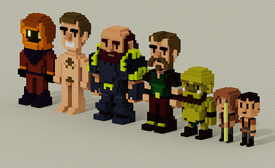 Dungeon Characters in Voxel dungeon voxel voxel art