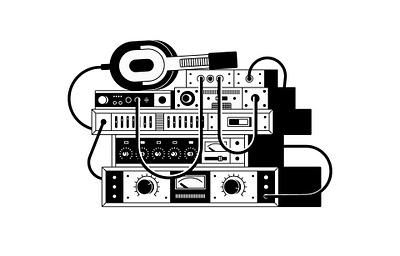 Amplifiers amplifier headphones illustration music vector