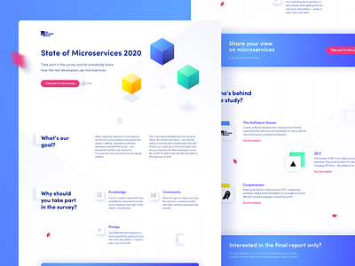 State of Microservices landing page colorful cube design desktop gradient landing landing page landingpage micro microservices page services state typography ui ux ux ui vector website