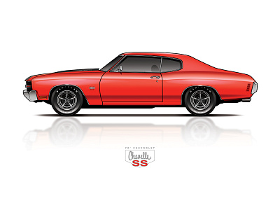 Chevelle dribbble automotive design car clean design graphic illustration profile retro simple vector