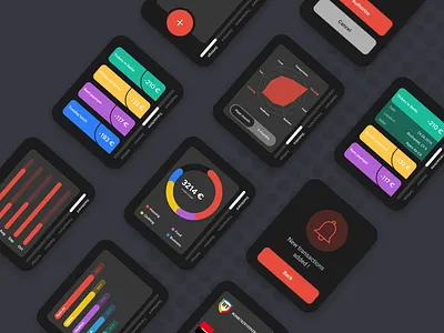[Dark Mode] Personal Financial Management - WatchOS App dark app dark mode dark ui ui ui design ui ux ux ux design watch watchos wearable