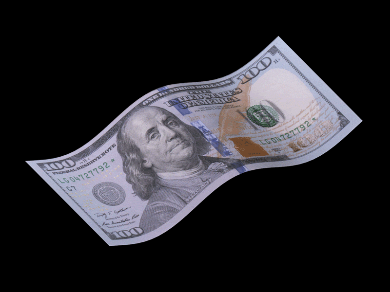 One Hundred Dollar Bill V2 3d 3d animation bump c4d cash cinema4d illustration materials money normal