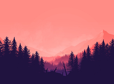 Very Formulaic Multi Layered Landscape Illustration (VFMLLI) digital painting firewatch illustration landscape photoshop