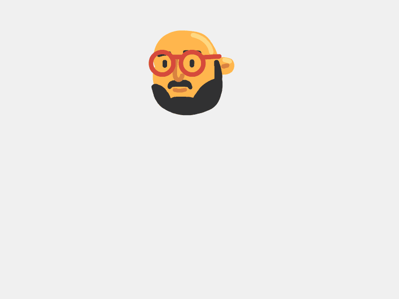 Jumping Avatar animation avatar avatar design ball beard bounce character clean drawing face fbf flat frame by frame glasses hand drawn head illustration illustrator minimal vector