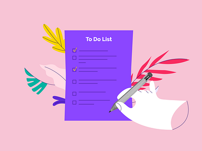 To Do List 2d adobe adobe illustrator art charachter characterdesign design hand illustration illustration art pen plant to do list ui vector