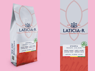 LATICIA-R | Coffee Poush Packaging Design brand design brand identity branding branding design clean coffee coffee bag design identity identity design identity designer logo lotus minimal packaging packaging design typography