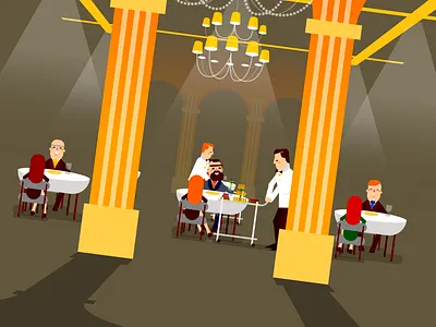 Claridges animation art direction illustration