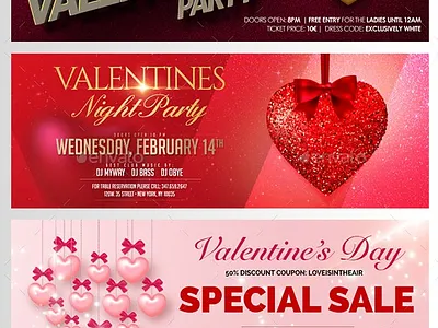 Valentines Facebook Covers branding design ecommerce promo party social media cover valentine banner valentine cover valentine day template valentine promo valentine sales valentine social media valentines day