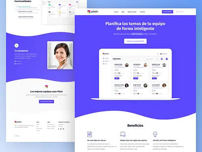 Landing page - SaaS website benefits cta employees features help homepage landing layout saas team ui ux web design