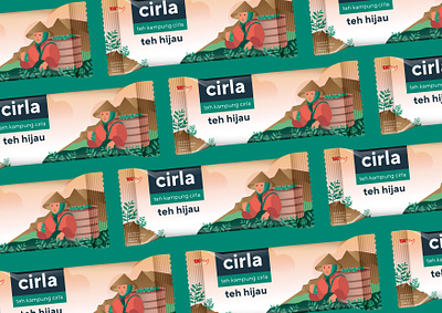 CIRLA Green Tea beverage design design green tea illustration indonesia logo packaging design vector