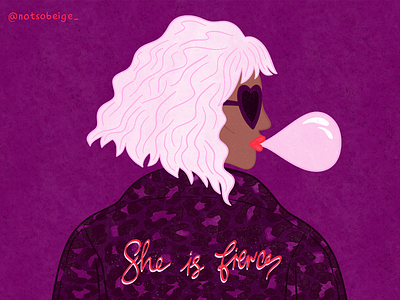 She Is Fierce art digital art digital painting hand lettering illustration procreate typography women of illustration