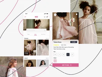 Fashion Kid App app branding dailyui design dribbble fashion app graphic design icons illustration kids madewithadobexd shopping app ui ux web