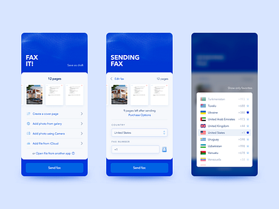 Fax It! App 99designs mobile app sending app ui ux ui design uidesign